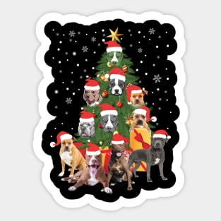 Pitbull Chirstmas Sticker